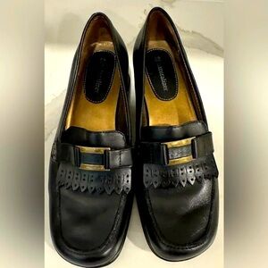 Naturalizer Kiltie Loafers chunky low heel leather buckle street preppy office 8